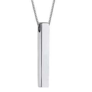 Custom silver bar pendant