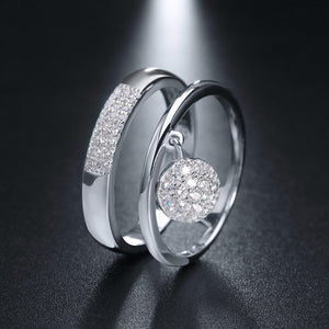 Sterling silver ring pendant zircon ring