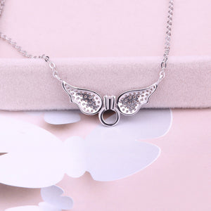 Full Diamond Ring Angel Wings Necklace