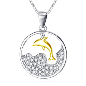 Dolphin Pendant Exquisite Sea Diamond Necklace