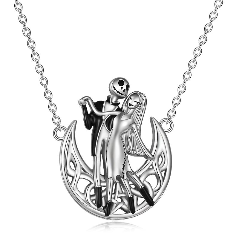 Jack Skellington Infinity Heart Necklace Skull Jewelry