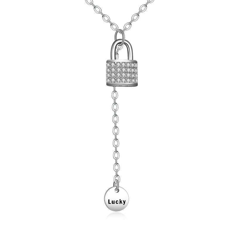 Lock Pendant Lucky Hang Tag Necklace