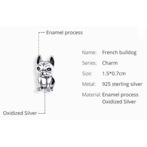 French Bulldog Metal Beads
