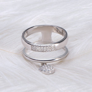 Sterling silver ring pendant zircon ring