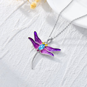 Dragonfly Pendant Necklaces with Crystal Jewelry