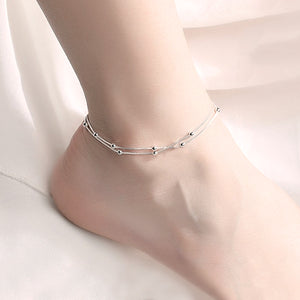 Bracelets Layered Chain Ball and Bead Double  Beach Anklets