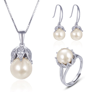 Flower pearl jewelry set