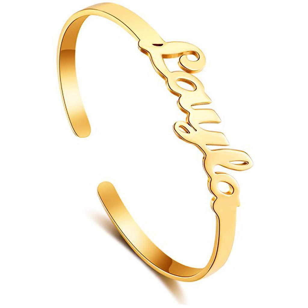 Custom name cut Bracelet Ring