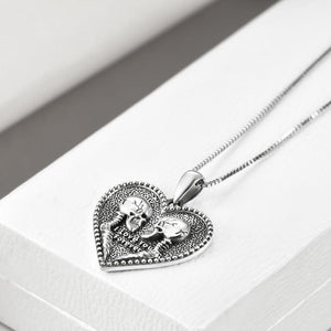 Jack Skellington and Sally Pendant Love Heart Romantic Jewellery