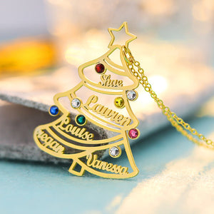 Custom Name Christmas Tree Necklace