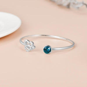 Heart Shaped Bracelet With Blue Crystal