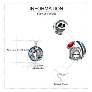 Jack Skellington Crystal Pendant Necklace Skull Jewelry