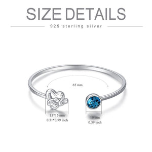 Heart Shaped Bracelet With Blue Crystal